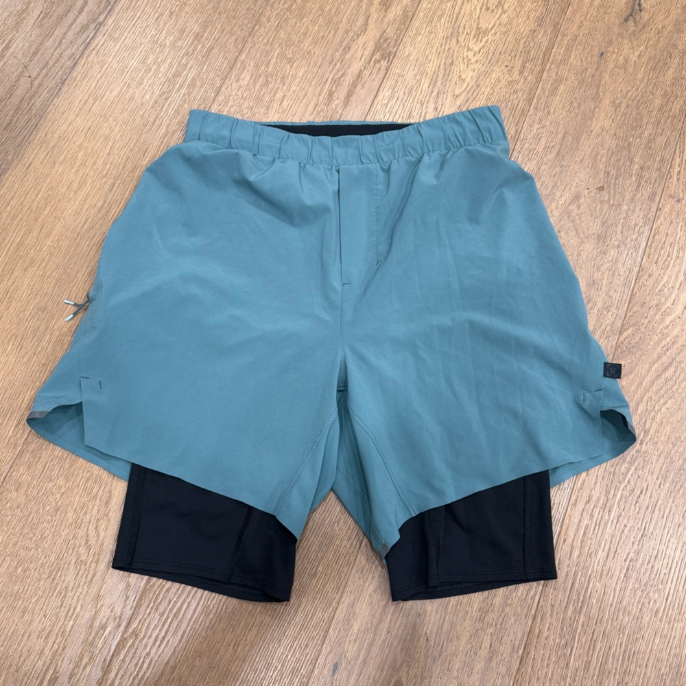 Lululemon Athletica Blue and Black Athletic Shorts